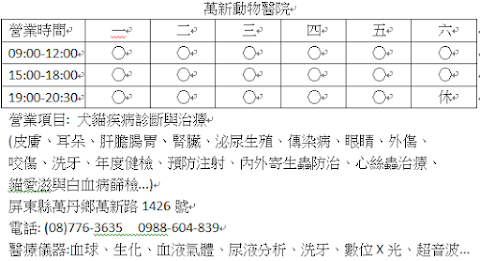 萬新動物醫院